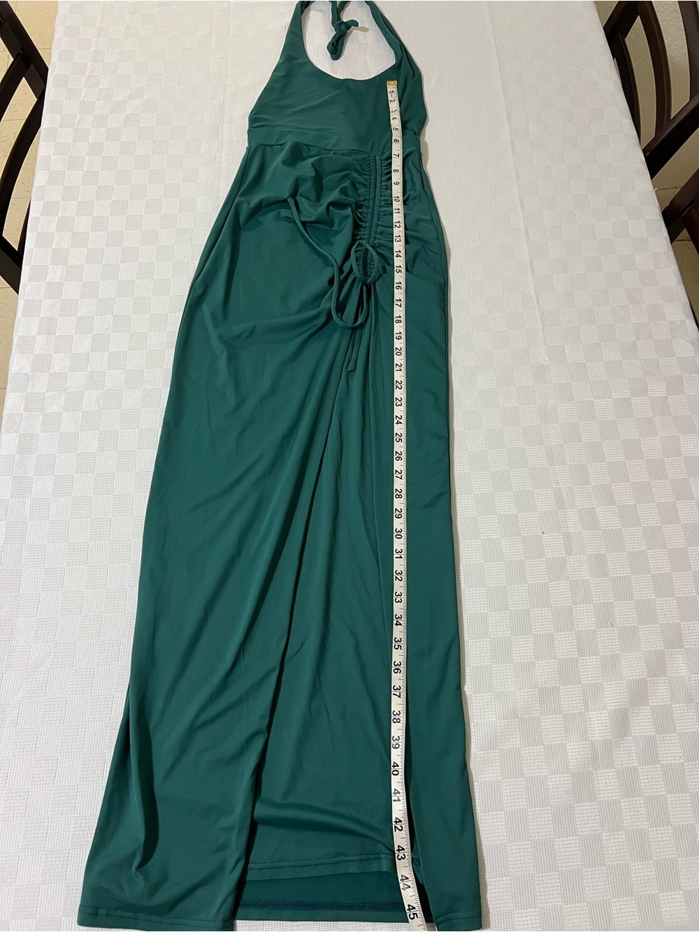Halter Midi Dress in Deep Teal Green